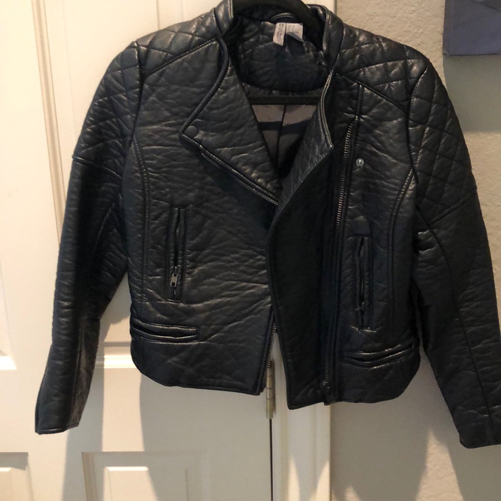 H&M faux leather moto jacket